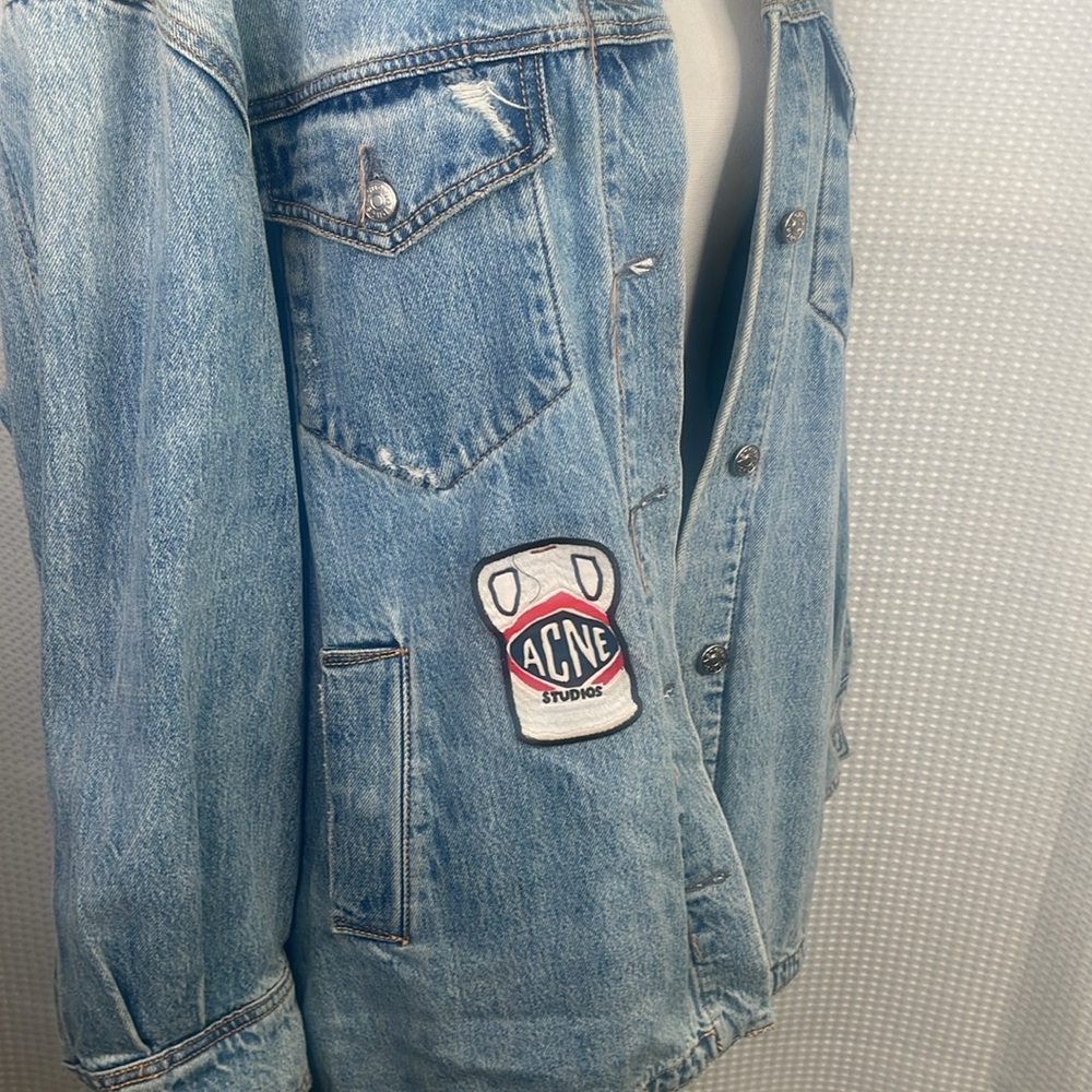 Acne Studios Vase Graphic Appliqué Denim Jacket Grant Levy-Lucero Art-to-Wear OS - Picture 10 of 16